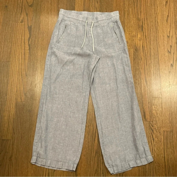 Athleta Spring 2021 Cabo Linen Wide Leg Pant Chambray Blue - Picture 3 of 9